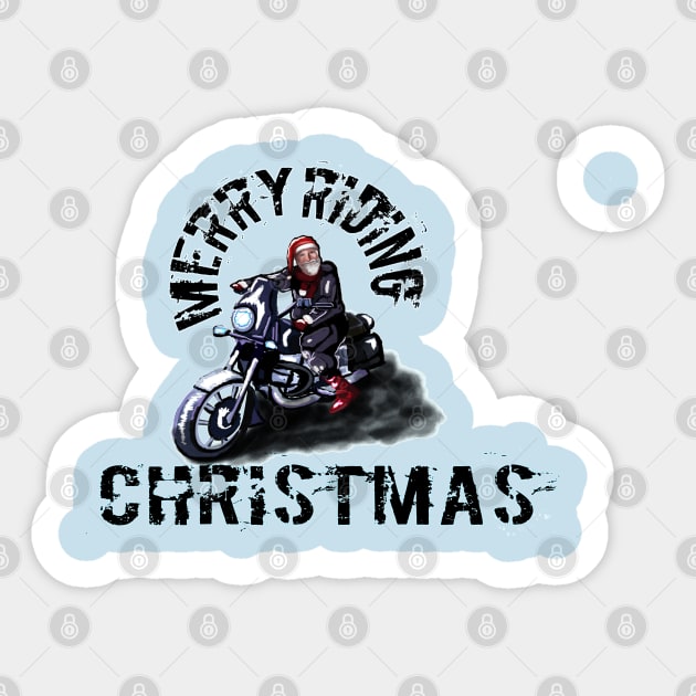 Santa Claus is riding to town Sticker by Kyradem